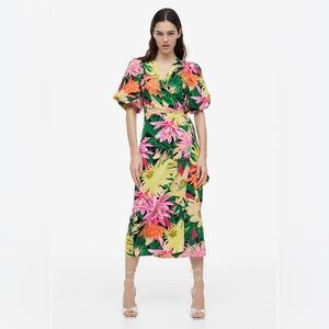 H&M Floral Print Midi Dress🌴🌸🌺🌼
